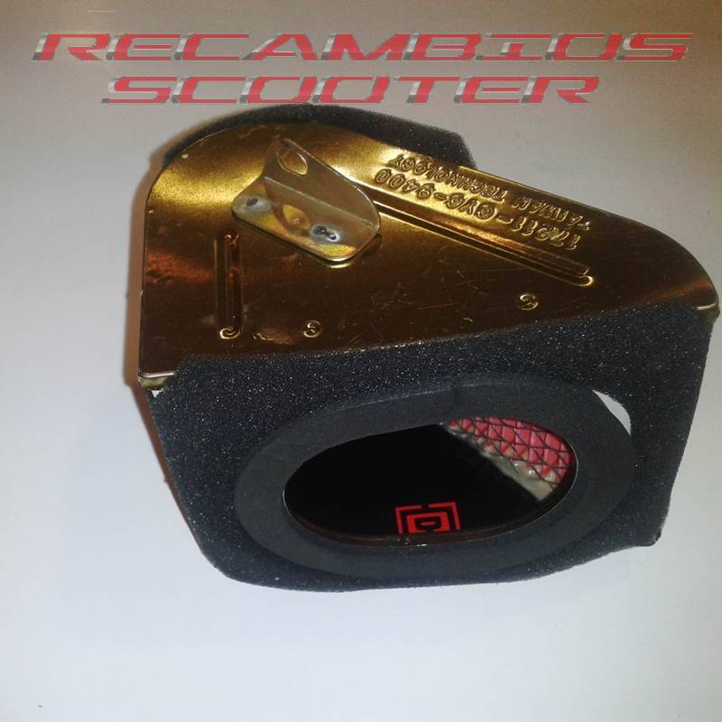 filtro de aire scooter 125 cc. modelo montado en lateral, triangular