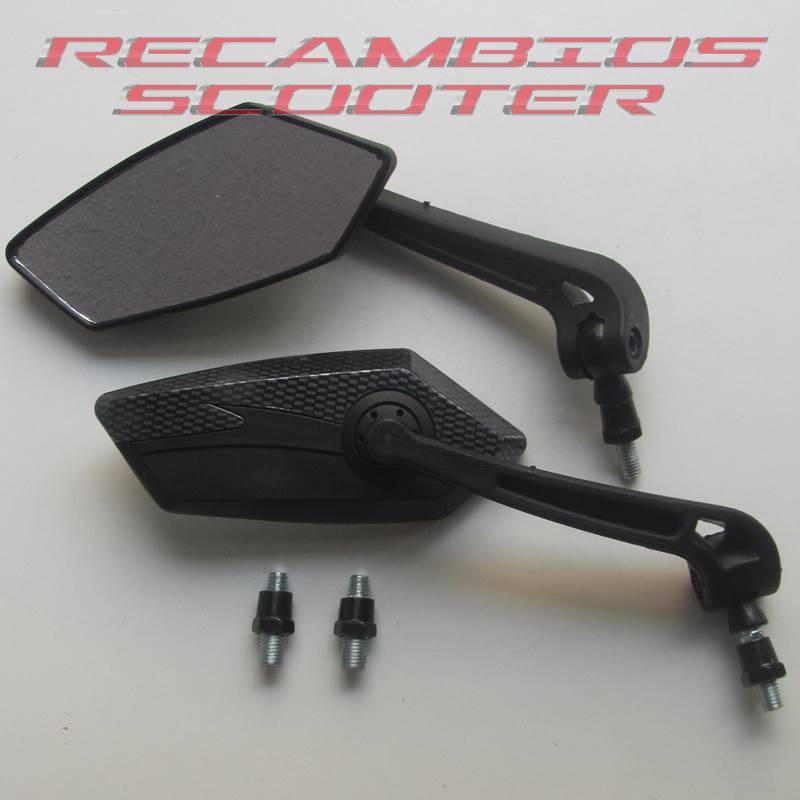 juegos retrovisores racing moto color carbono
